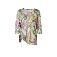 Stretch-Druckshirt 3/4, rosé-pistazie