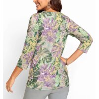 Stretch-Druckshirt 3/4, rosé-pistazie