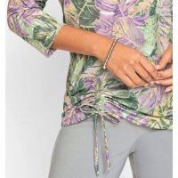 Stretch-Druckshirt 3/4, rosé-pistazie
