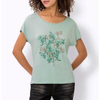 Shirt with Floral Motif, lime mint
