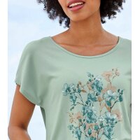 Shirt with Floral Motif, lime mint