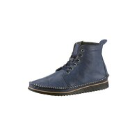 Rind-Nappaleder-Schnürstiefelette, marine