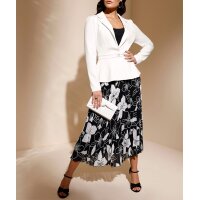 Georgette-Plisseerock , schwarz-champagner-bedruckt