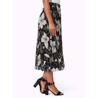Georgette-Plisseerock , schwarz-champagner-bedruckt