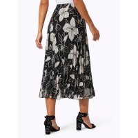 Georgette-Plisseerock , schwarz-champagner-bedruckt