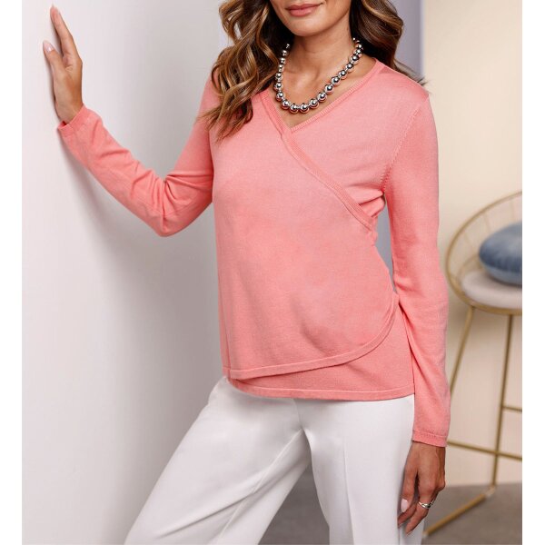 Pullover m. Raffung, flamingo