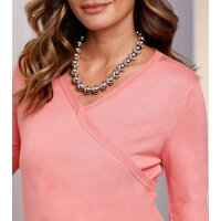 Pullover m. Raffung, flamingo