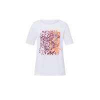 Shirt m. Druckmotiv und Pailletten, weiß