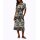 Jerseykleid m. Hemdkragen, schwarz-weiß-bedruckt