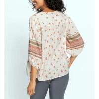 Druckbluse in A-Linie, champagner-papaya