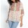 Druckbluse in A-Linie, champagner-papaya