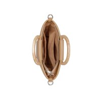 Tasche m. Flecht-Struktur und Holzhenkel, camel