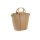 Tasche m. Flecht-Struktur und Holzhenkel, camel