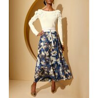 Pullover m. 3D-Blüten-Applikation, champagner