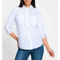 Stretchbluse m. Ziersteinen, weiß