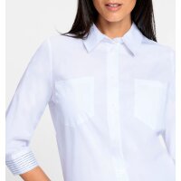 Stretchbluse m. Ziersteinen, weiß