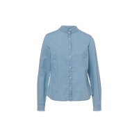 Jeansbluse m. Stehkragen, blue-bleached