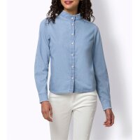 Jeansbluse m. Stehkragen, blue-bleached