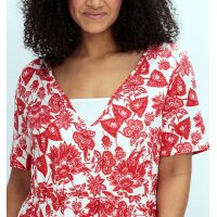 Layeroptik-Longshirt, ecru-gemustert