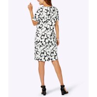 Etui-Stretchkleid, ecru-schwarz-bedruckt
