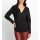 Langarm-Bluse mit Blüten-Applikation, schwarz