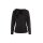 Langarm-Bluse mit Blüten-Applikation, schwarz