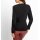 Langarm-Bluse mit Blüten-Applikation, schwarz