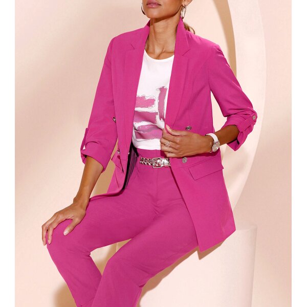 Blazer m. gestreiftem Futter, fuchsia