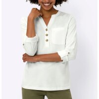 Long-Sleeve Shirt w. Button Placket, ecru