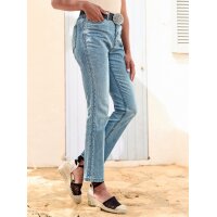 5-Pocket Jeans with Embroidery, blue-bleached