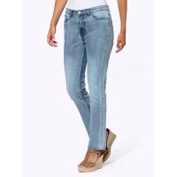 5-Pocket Jeans with Embroidery, blue-bleached