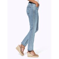 5-Pocket Jeans with Embroidery, blue-bleached