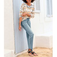 5-Pocket Jeans with Embroidery, blue-bleached