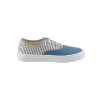 Marken-Canvas-Sneaker, bleu-weiß