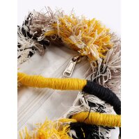 Bag with Raw Edges, Woven Look, multicolour
