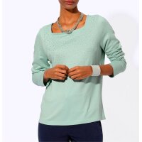 Langarmshirt mit Glitzersteinchen, kalkmint