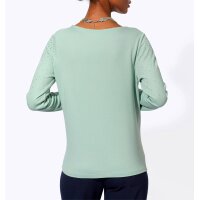 Langarmshirt mit Glitzersteinchen, kalkmint
