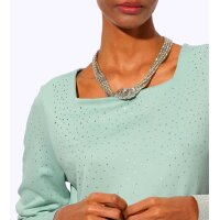 Langarmshirt mit Glitzersteinchen, kalkmint
