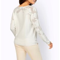 Pullover m. Ausbrenner-Muster, ecru