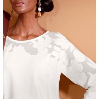 Pullover m. Ausbrenner-Muster, ecru