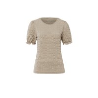 Shirt in gesmokter Qualität, sesam
