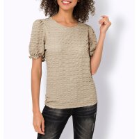 Shirt in gesmokter Qualität, sesam