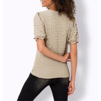 Shirt in gesmokter Qualität, sesam