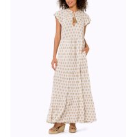 Jersey Dress, ecru-camel printed