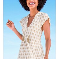 Jersey Dress, ecru-camel printed