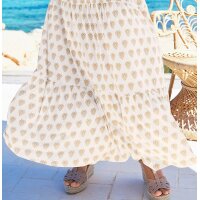 Jersey Dress, ecru-camel printed