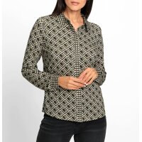 Jersey blouse, khaki-graphite-printed