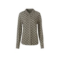 Jersey blouse, khaki-graphite-printed
