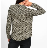Jersey blouse, khaki-graphite-printed