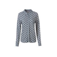 Jersey blouse, light blue-smoke blue-printed